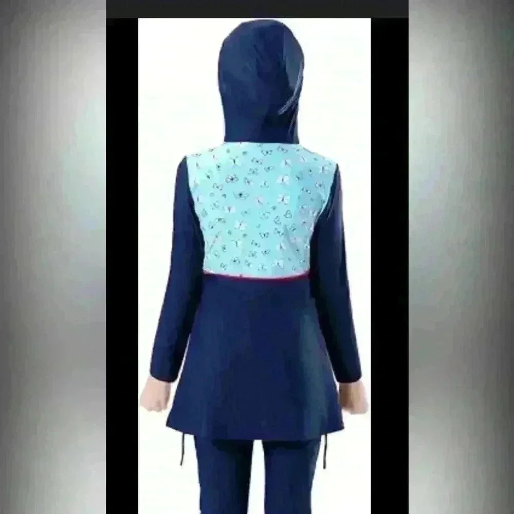 ODASDO Girl Modest Swimwear Islamic Burkini Full Cover Skirted Top
